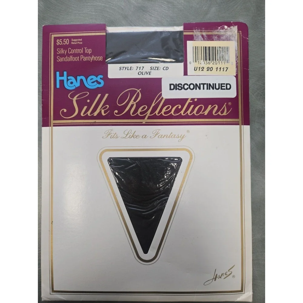 Vintage Hanes Silk Reflections 717 Olive CD Pantyhose — New, Discontinued Rare!!